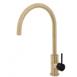 Kaya Sink Mixer, Urban Brass With Matte Black Handle